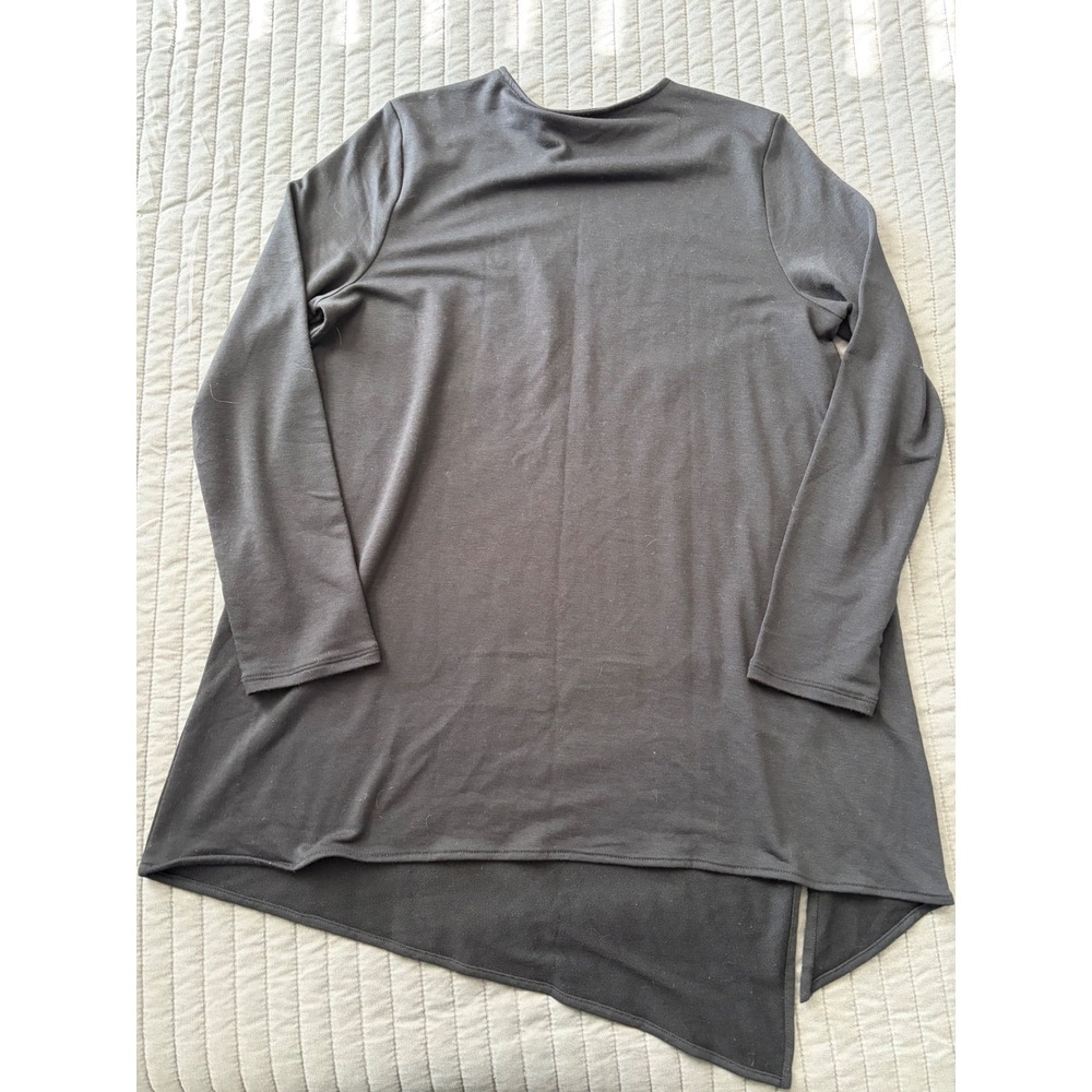 Pure Jill Luxe Tencel Asymmetrical Sharkbite Tunic Top Black Womens Medium - Picture 8 of 8